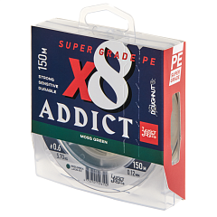 Lucky John braided line Addict JIGGING X8 BRAID Moss Green 150
